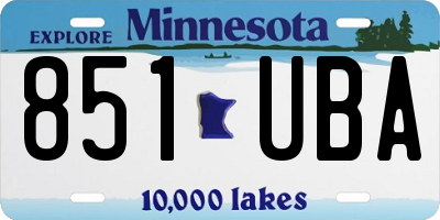 MN license plate 851UBA