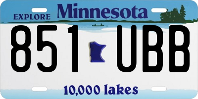 MN license plate 851UBB