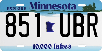 MN license plate 851UBR