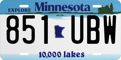 MN license plate 851UBW
