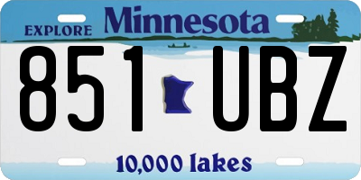 MN license plate 851UBZ