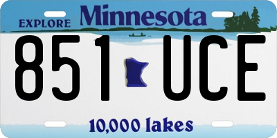 MN license plate 851UCE