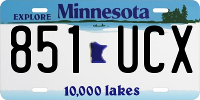 MN license plate 851UCX