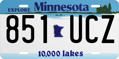 MN license plate 851UCZ