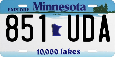 MN license plate 851UDA