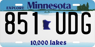 MN license plate 851UDG