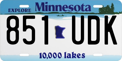 MN license plate 851UDK