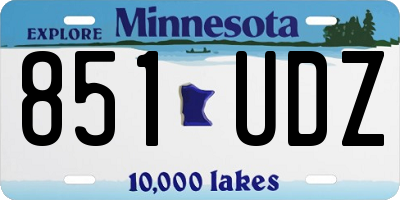 MN license plate 851UDZ