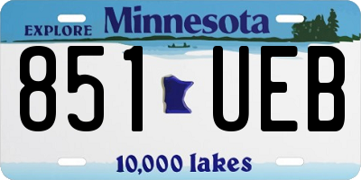 MN license plate 851UEB