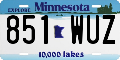 MN license plate 851WUZ