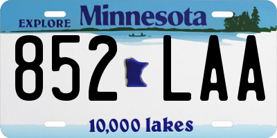 MN license plate 852LAA