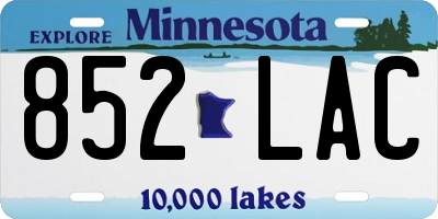 MN license plate 852LAC