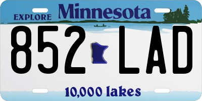 MN license plate 852LAD