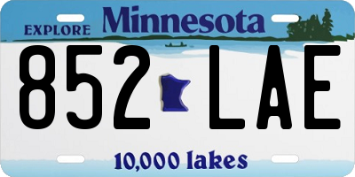 MN license plate 852LAE