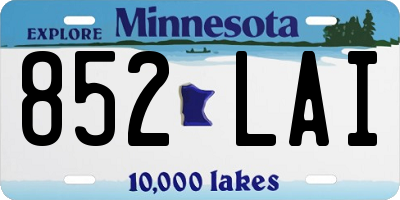 MN license plate 852LAI