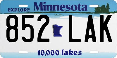 MN license plate 852LAK