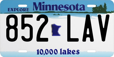 MN license plate 852LAV