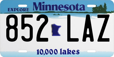 MN license plate 852LAZ