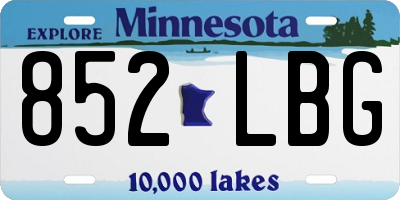 MN license plate 852LBG