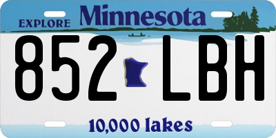 MN license plate 852LBH