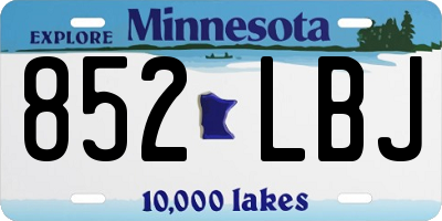 MN license plate 852LBJ