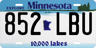 MN license plate 852LBU