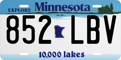 MN license plate 852LBV
