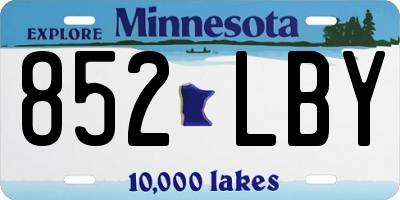 MN license plate 852LBY