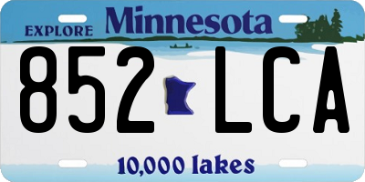 MN license plate 852LCA