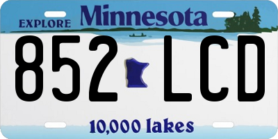 MN license plate 852LCD