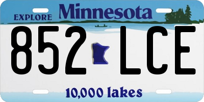 MN license plate 852LCE