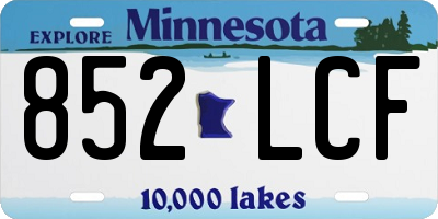 MN license plate 852LCF