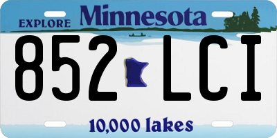 MN license plate 852LCI