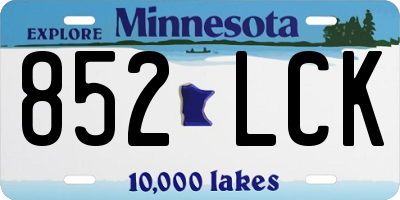 MN license plate 852LCK
