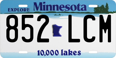 MN license plate 852LCM