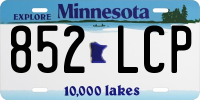 MN license plate 852LCP