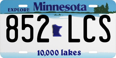 MN license plate 852LCS