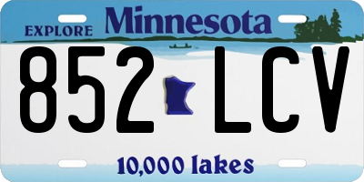 MN license plate 852LCV