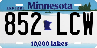 MN license plate 852LCW