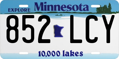 MN license plate 852LCY
