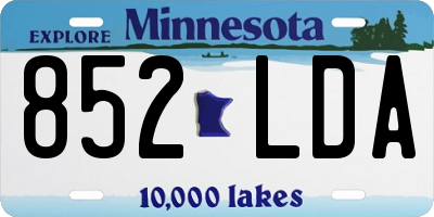 MN license plate 852LDA