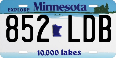 MN license plate 852LDB