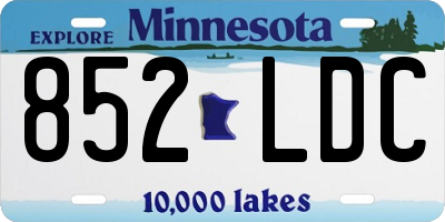 MN license plate 852LDC