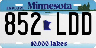 MN license plate 852LDD