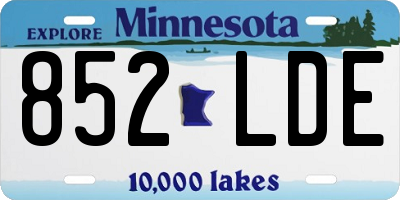 MN license plate 852LDE