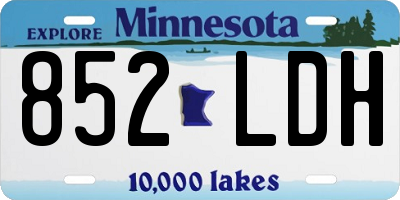 MN license plate 852LDH