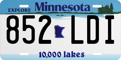 MN license plate 852LDI