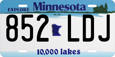 MN license plate 852LDJ