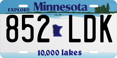 MN license plate 852LDK