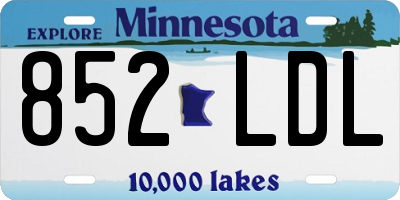 MN license plate 852LDL